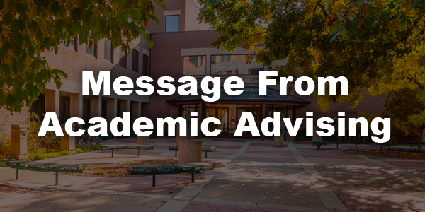 Message from Academic Advising